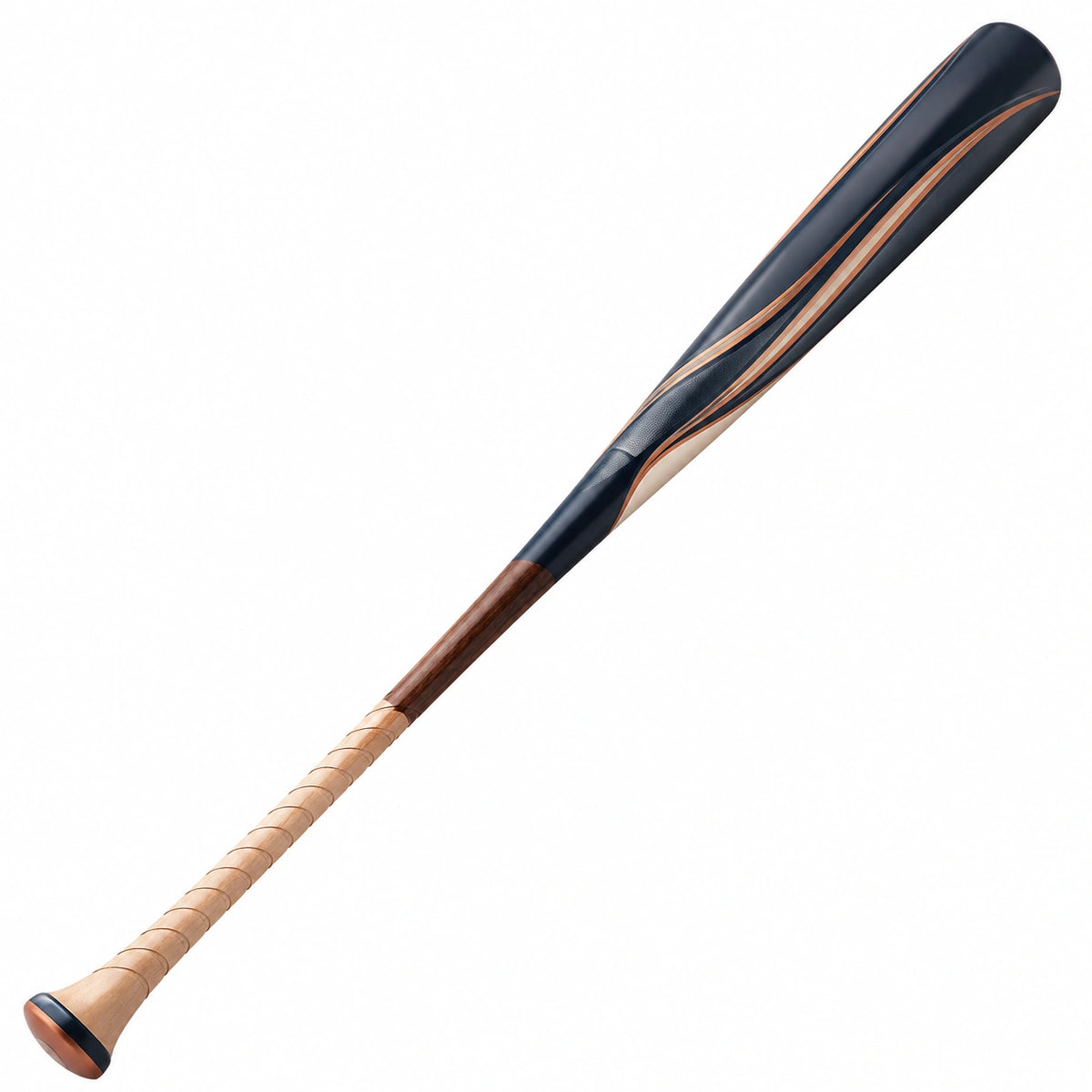 Bate de béisbol de 85 cm para adultos, negro y marrón