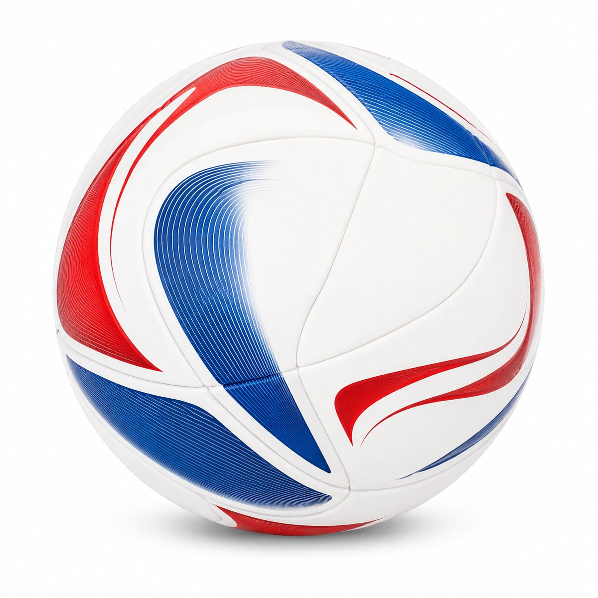Balón de Fútbol Blanco Rojo Azul Exterior Alta Calidad