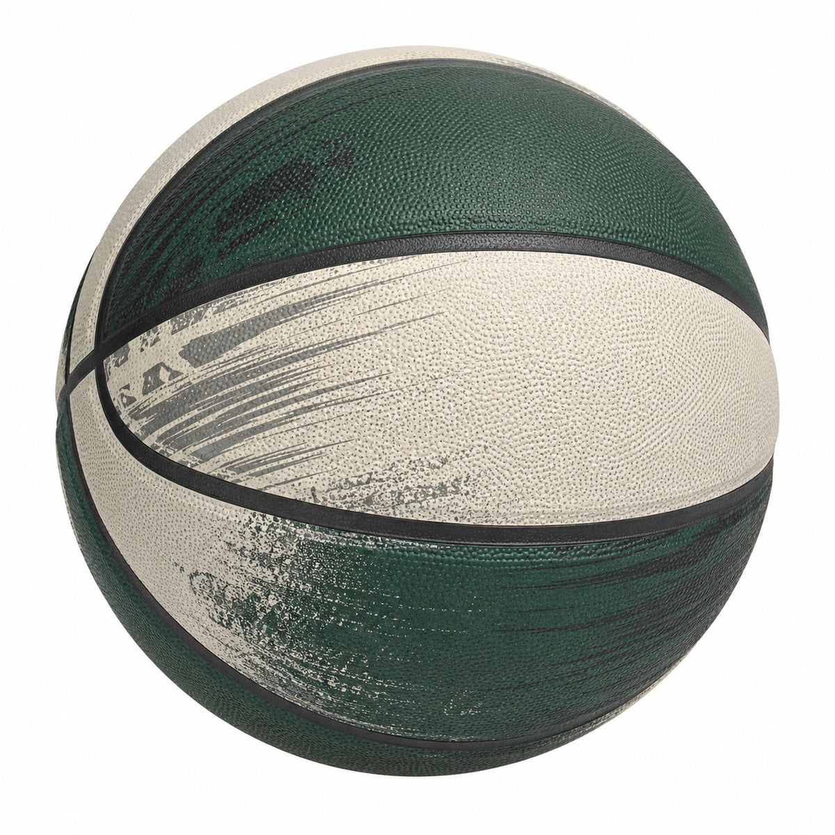 Balón de baloncesto bicolor verde y beige 24 cm para exterior e interior