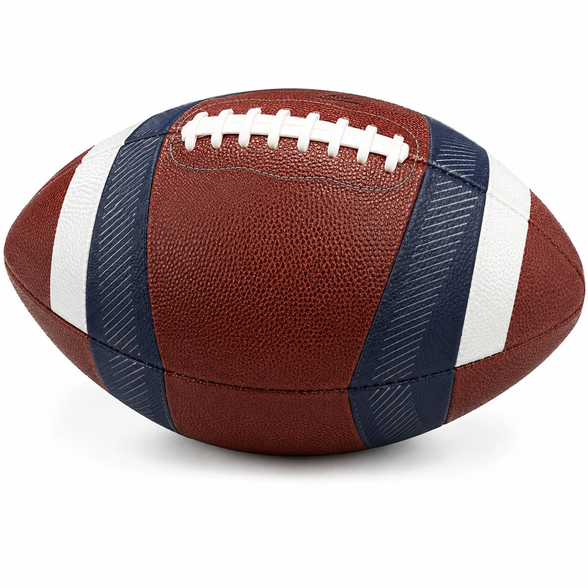 Balón de Fútbol Americano Marrón, Blanco y Azul para Adultos y Jóvenes 28cm