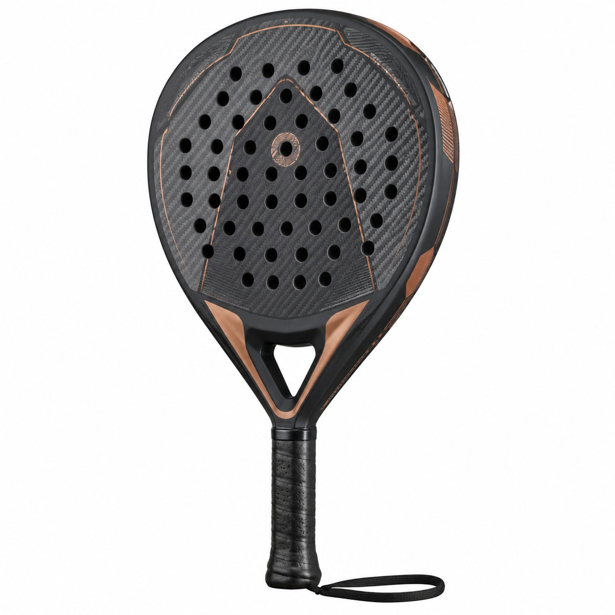 Pala de Pádel Negro y Cobre con Agujeros