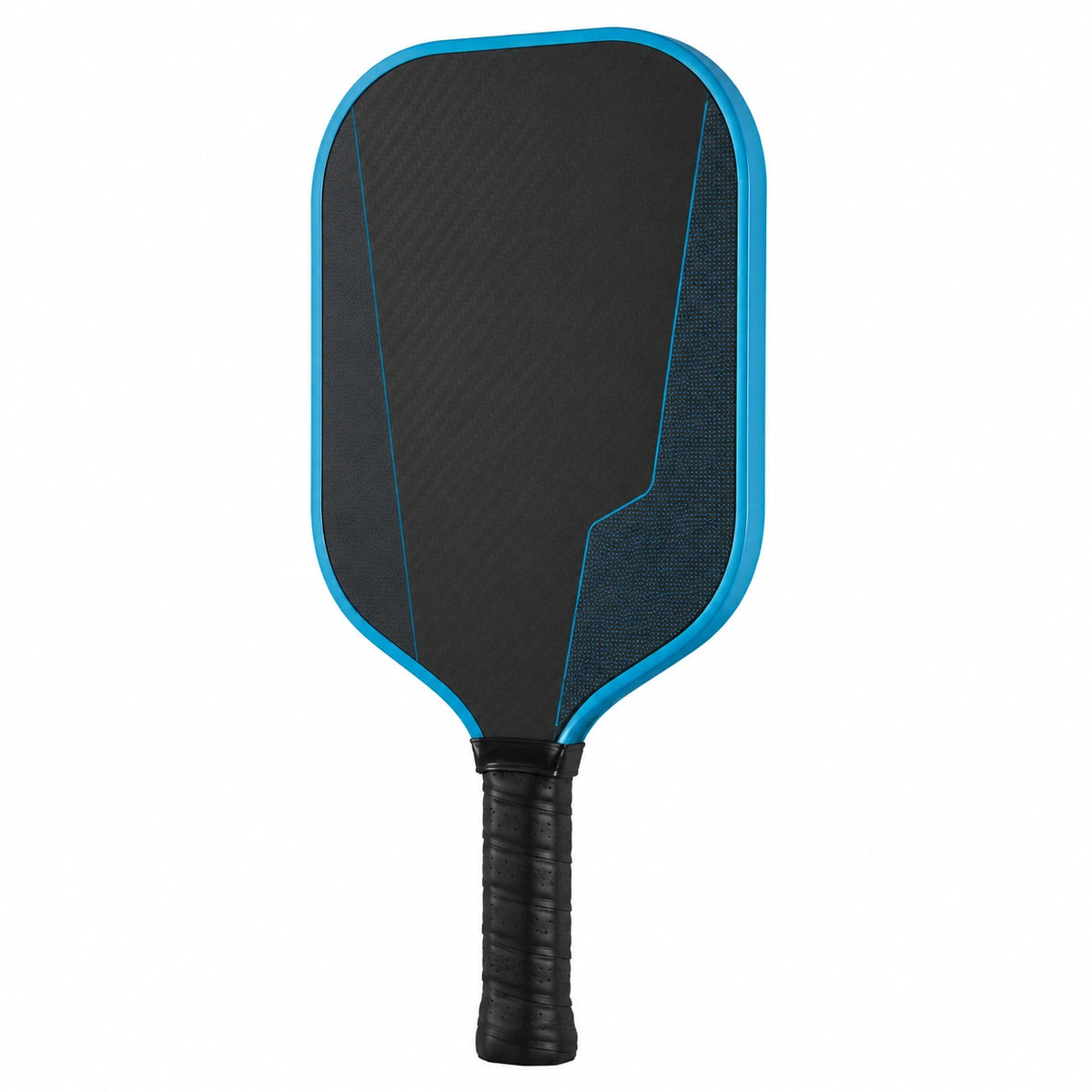Pala de Pickleball Negro y Azul con Marco de Carbono