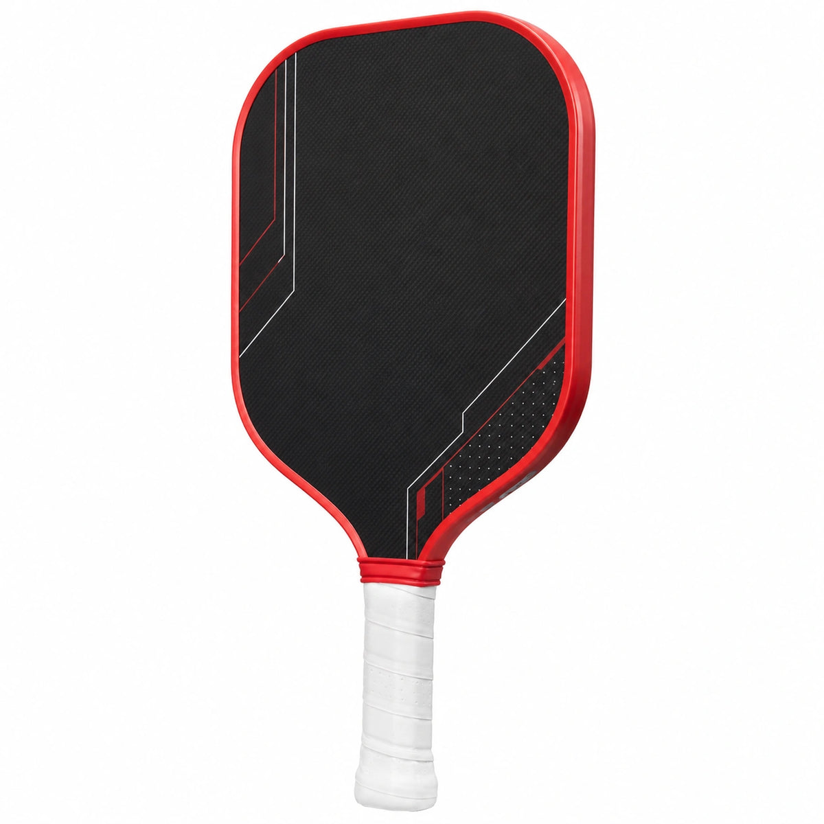 Pala de pickleball negra y roja con diseño moderno