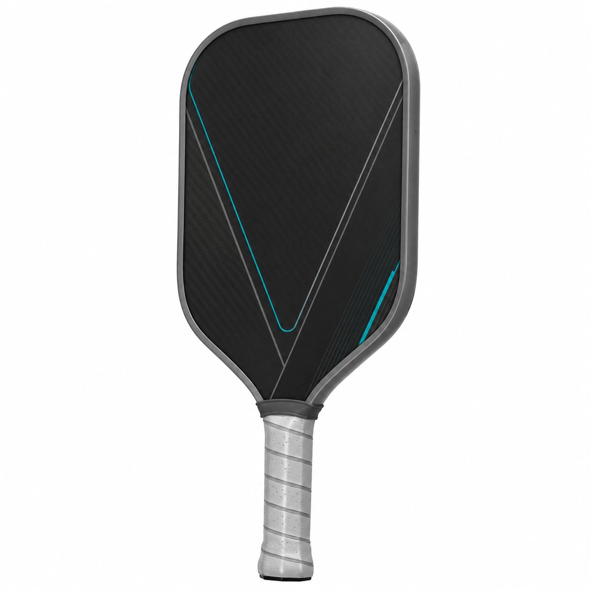 Pala de pickleball negra con mango ergonómico