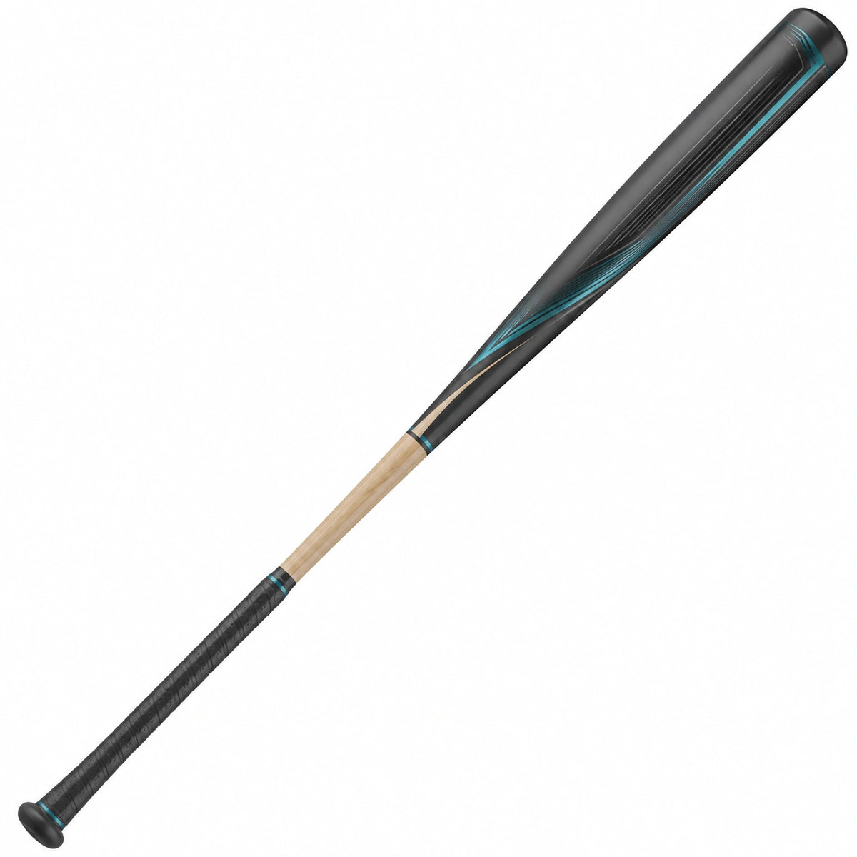 Bate de béisbol profesional 86 cm negro y natural