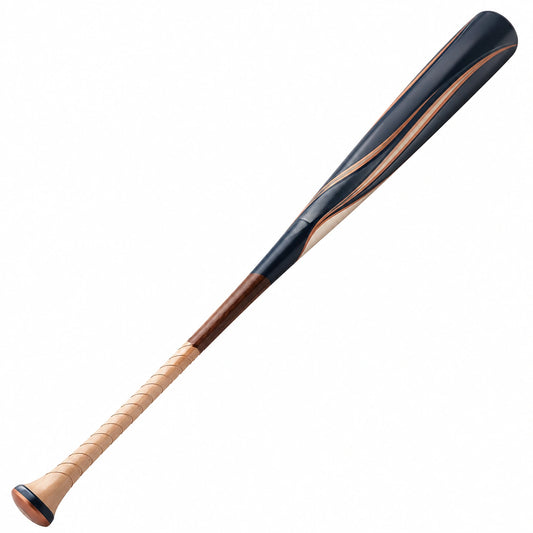 Bate de béisbol de 85 cm para adultos, negro y marrón