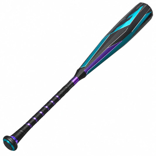 Bate de béisbol ergonómico negro/azul para adultos