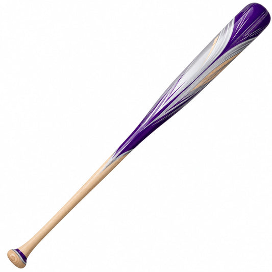 Bate de béisbol púrpura y crema, 85 cm