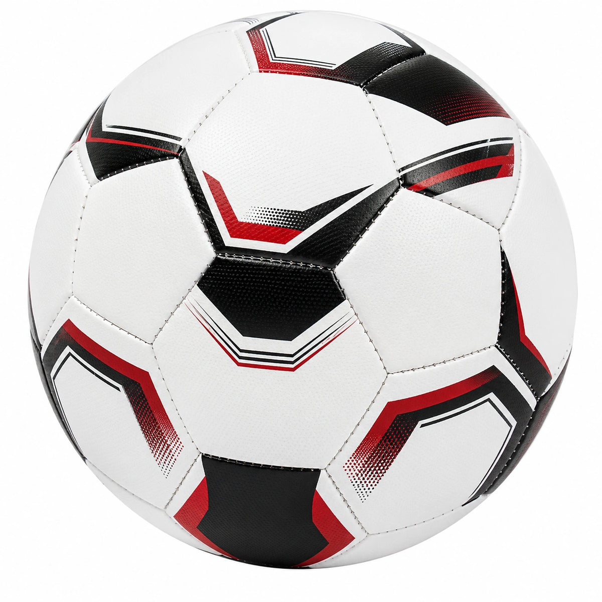 Balón de fútbol tamaño 5 blanco, negro y rojo