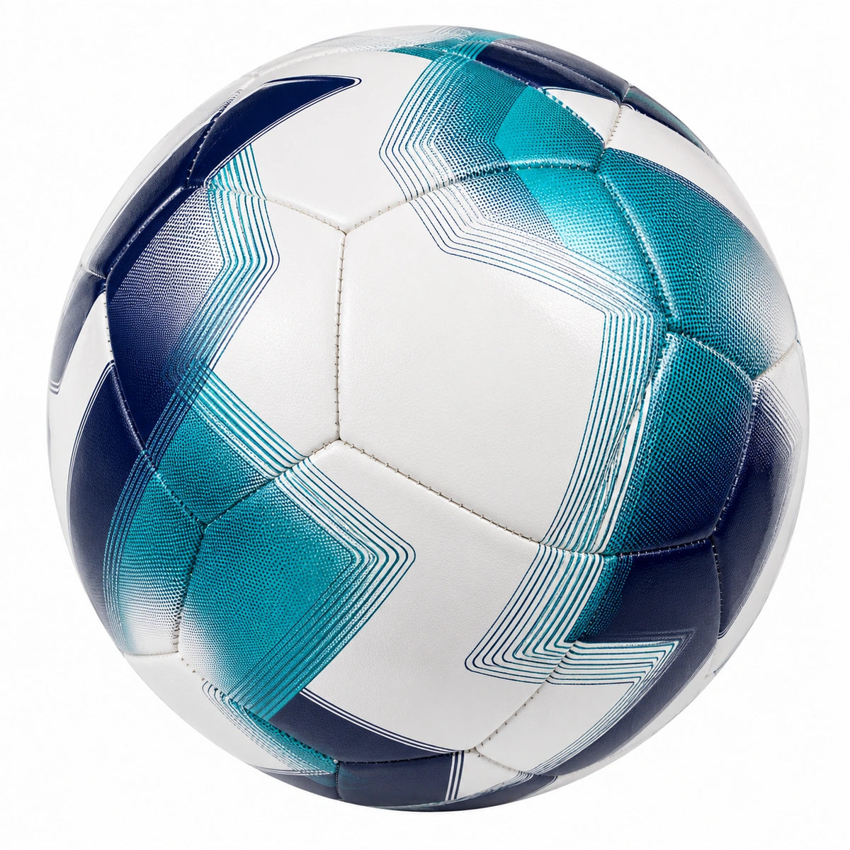 Balón de Fútbol Blanco y Azul de 32 Paneles para Entrenamiento