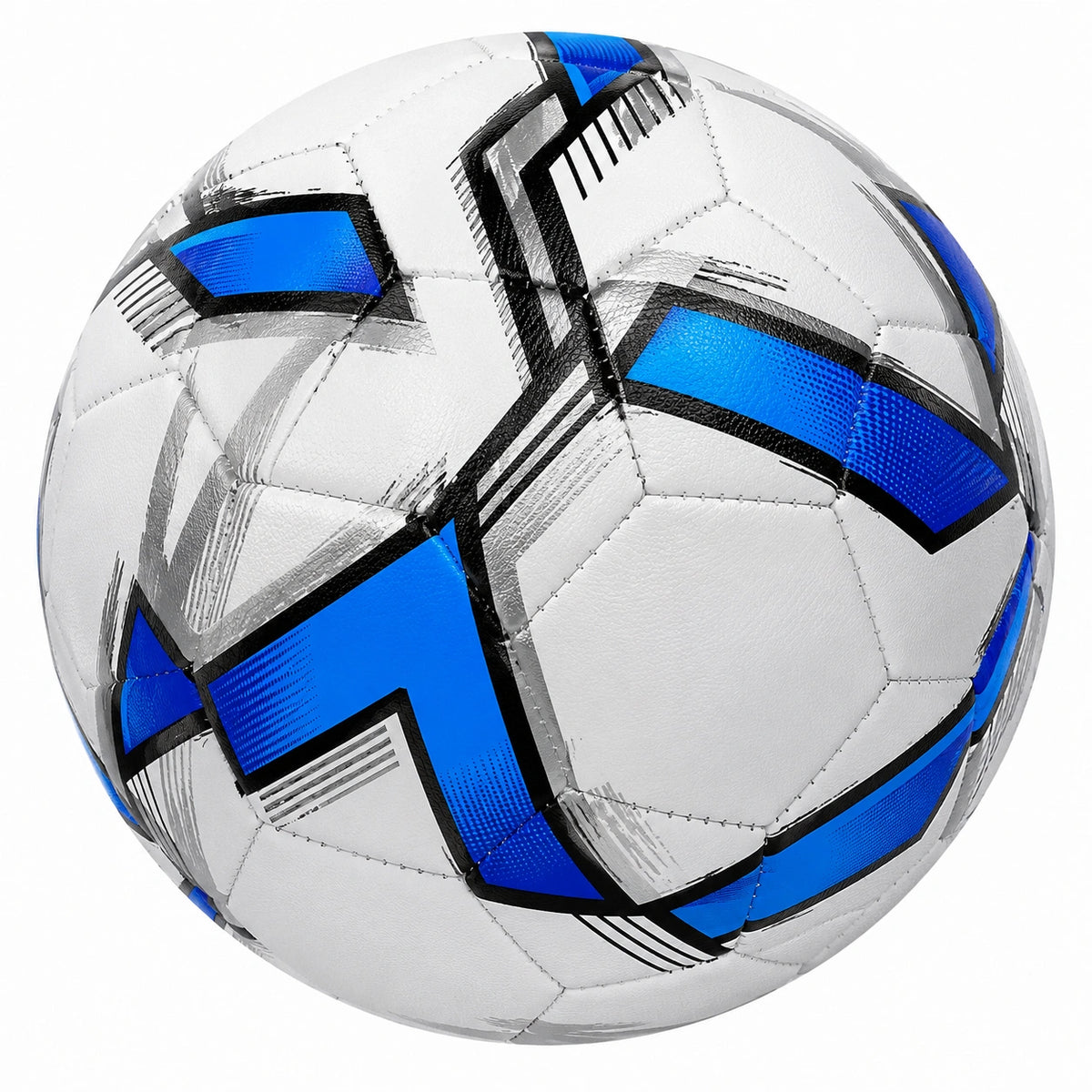 Balón de Fútbol Blanco y Azul Tamaño 5