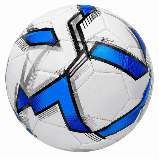 Balón de Fútbol Blanco y Azul Tamaño 5