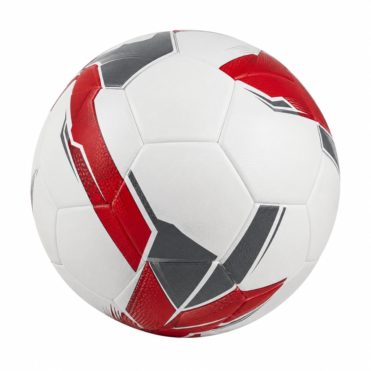 Balón de fútbol blanco y rojo tamaño 5 con 32 paneles