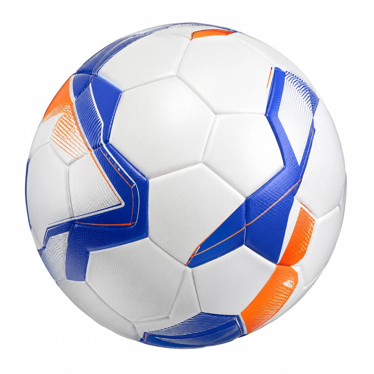 Balón de Fútbol para Exterior Blanco Azul y Naranja