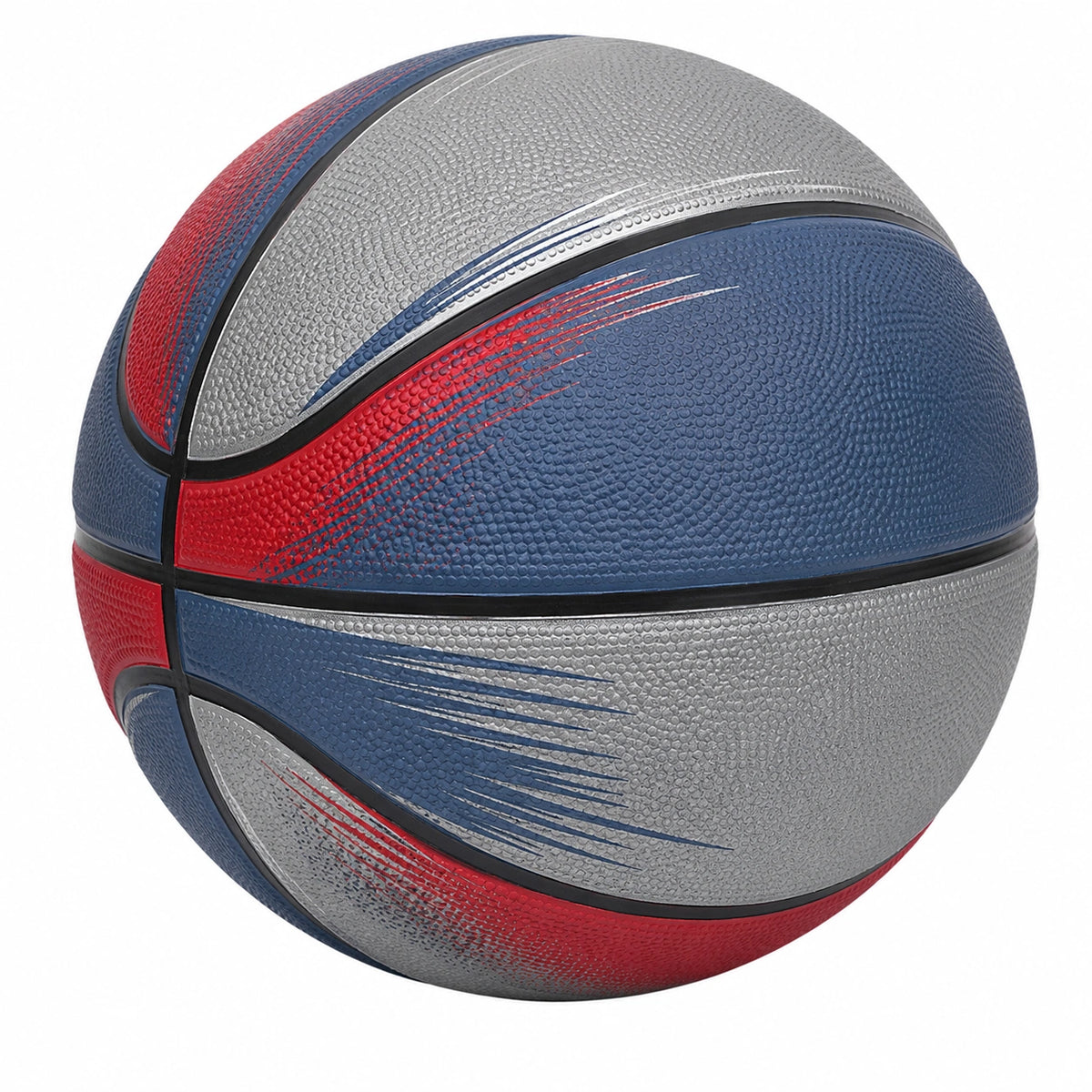 Balón de Baloncesto Multicolor Azul, Rojo y Gris con Diámetro de 24 cm