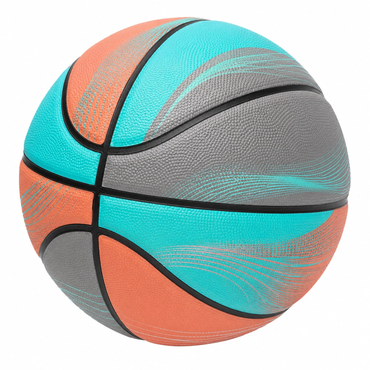 Balón de Baloncesto Multicolor para Exteriores e Interiores - Naranja/Gris/Azul
