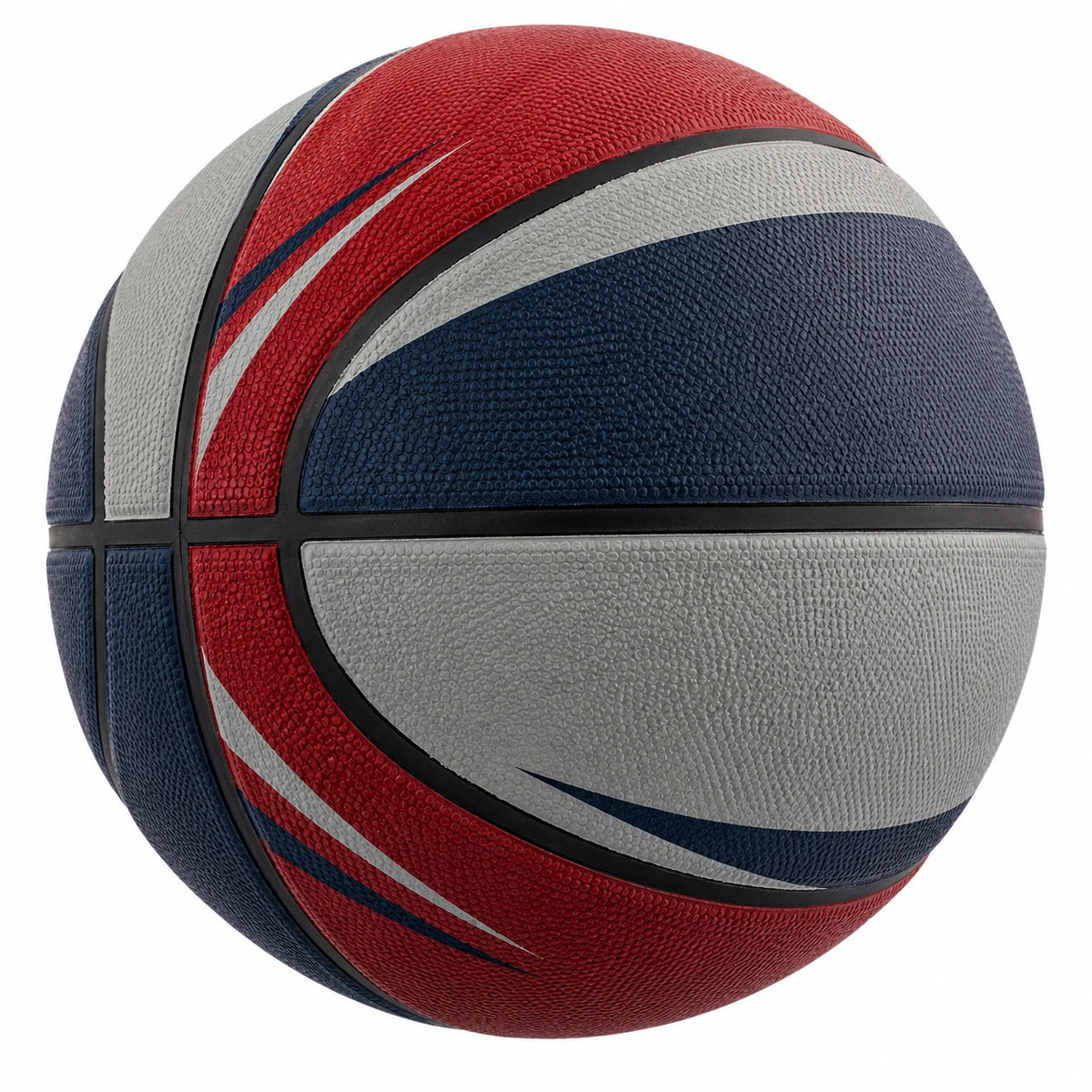 Balón de baloncesto tricolor tamaño 7 rojo/azul/gris