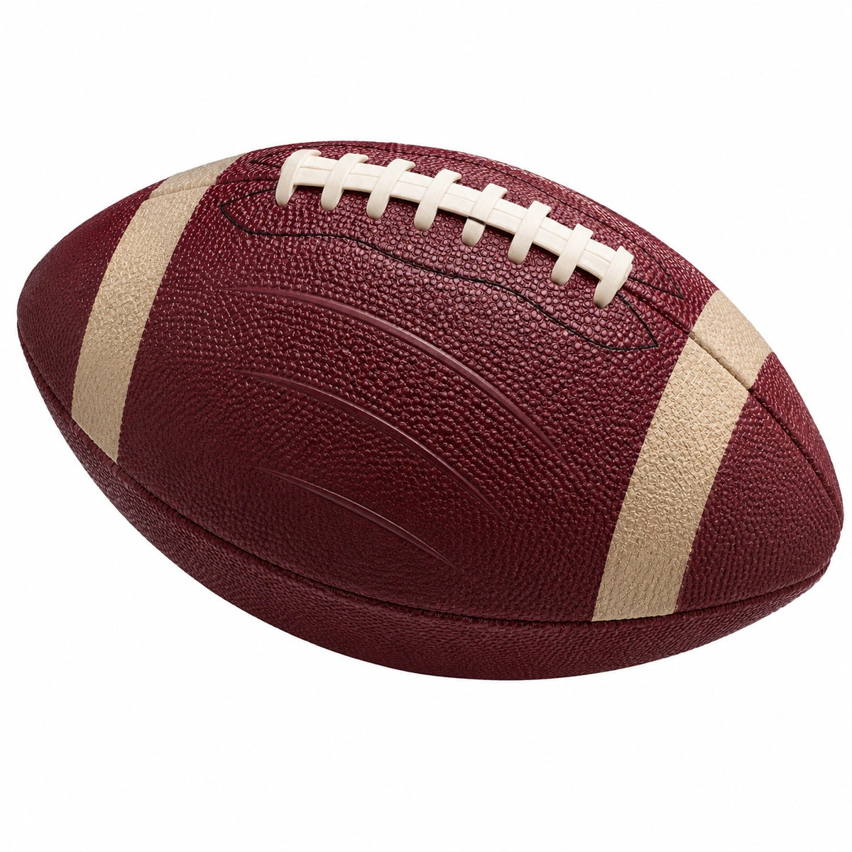 Balón de fútbol americano marrón con rayas beige