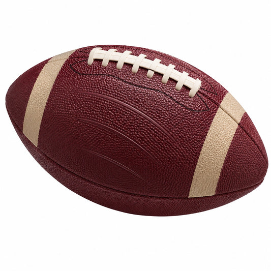 Balón de fútbol americano marrón con rayas beige