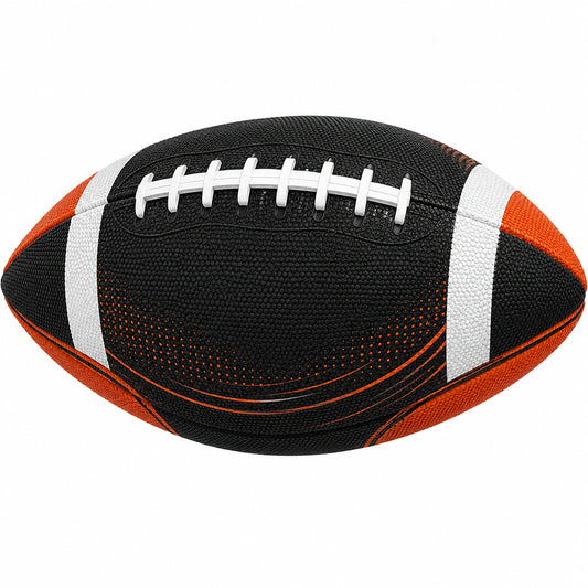 Balón de Fútbol Americano Negro Naranja Blanco
