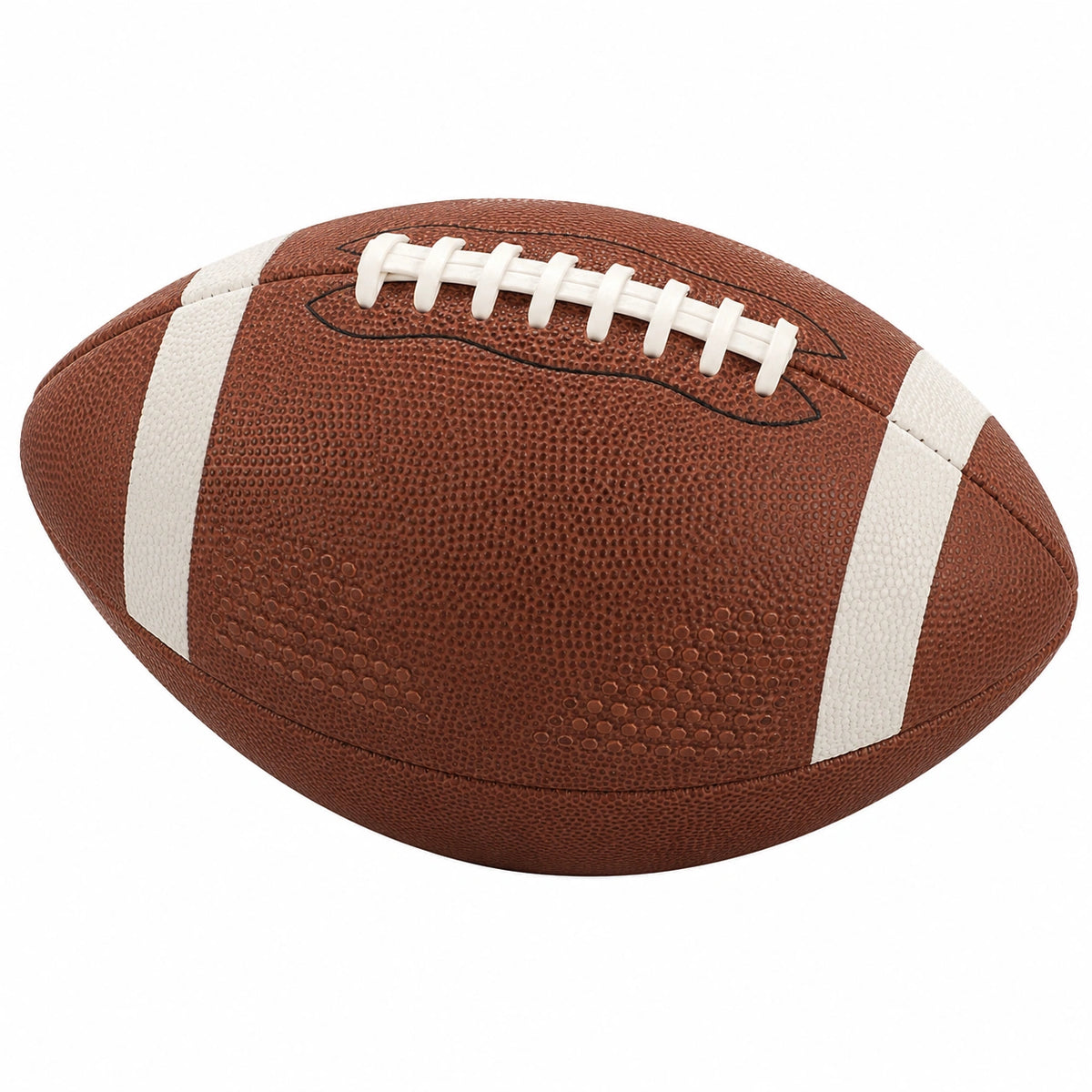 Balón de fútbol americano marrón y blanco para adultos