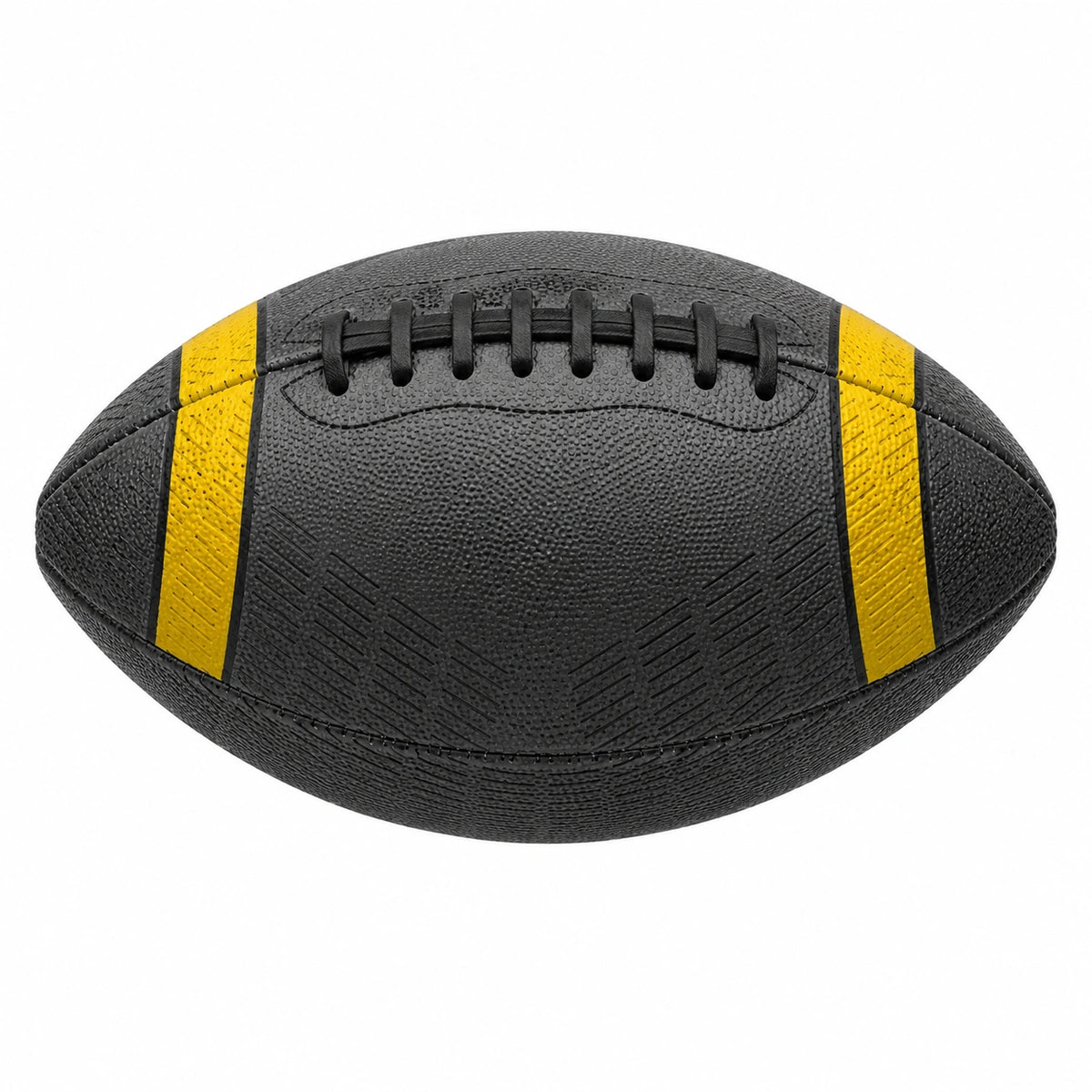 Balón de Fútbol Americano Negro con Rayas Amarillas