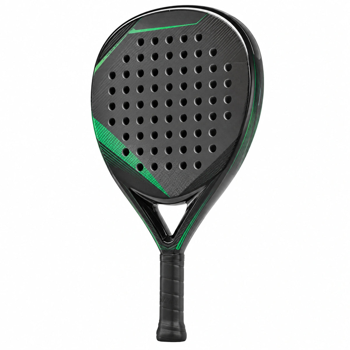 Pala de Pádel Negro y Verde con Agujeros de Aireación