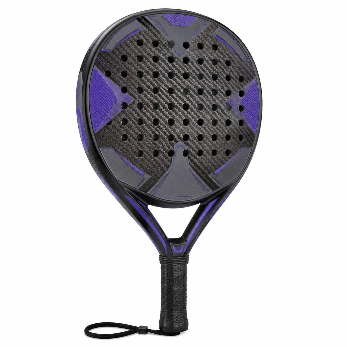 Pala de Padel Profesional con Agujeros Morado y Negro
