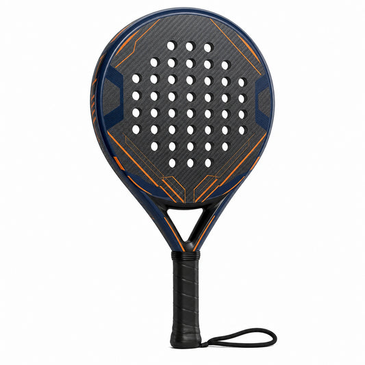 Pala de pádel azul y negro para jugadores avanzados