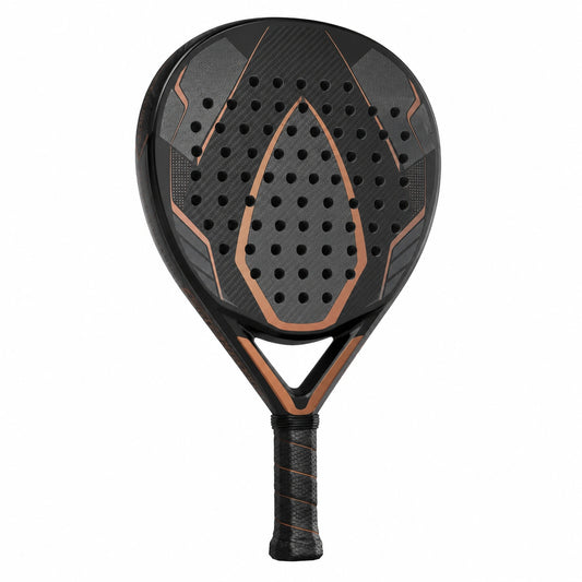 Pala de Pádel Negra y Naranja con Núcleo EVA y Diseño Aerodinámico