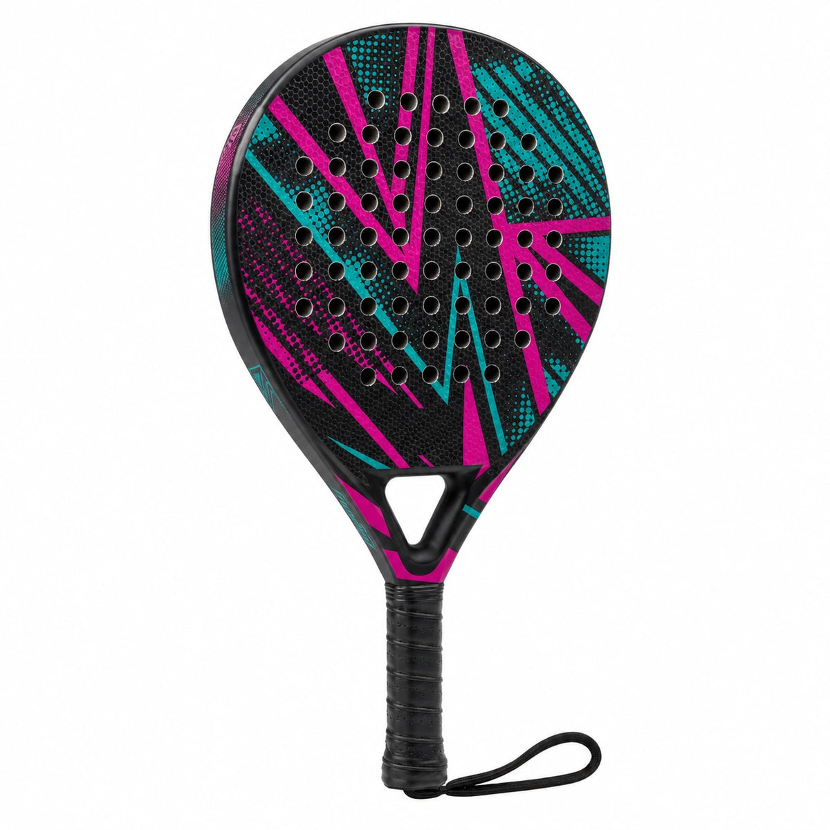 Pala de pádel ligera perforada negro/rosa/azul