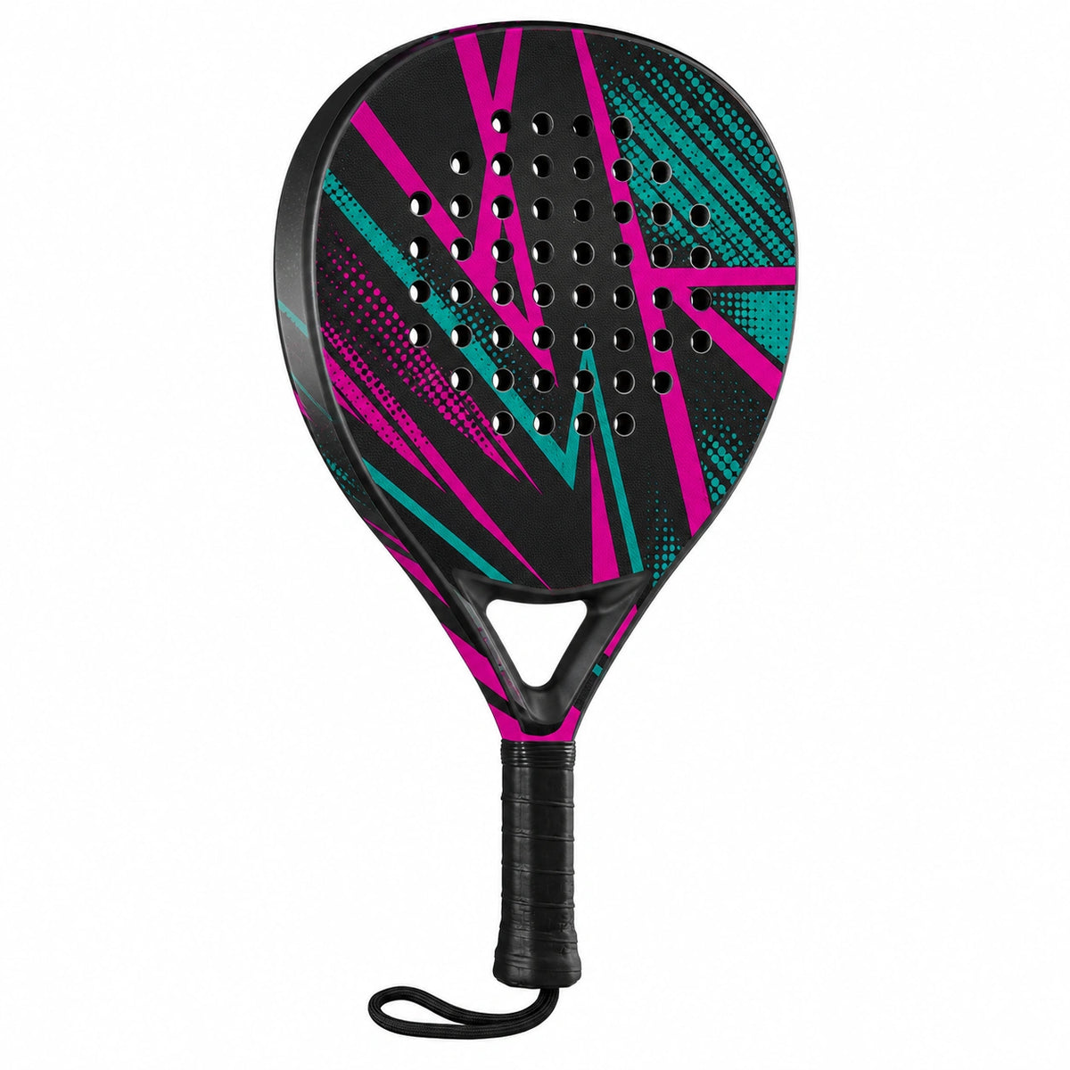 Pala de Pádel para Adultos Negro, Fucsia y Verde