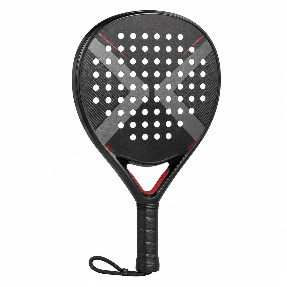 Pala de pádel ligera negra y roja para adultos