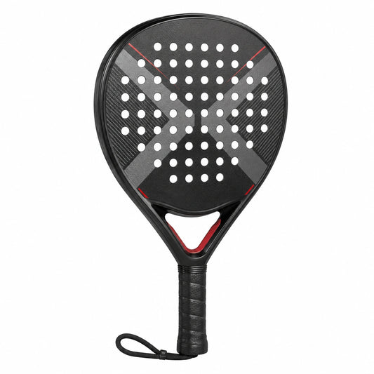 Pala de pádel ligera negra y roja para adultos