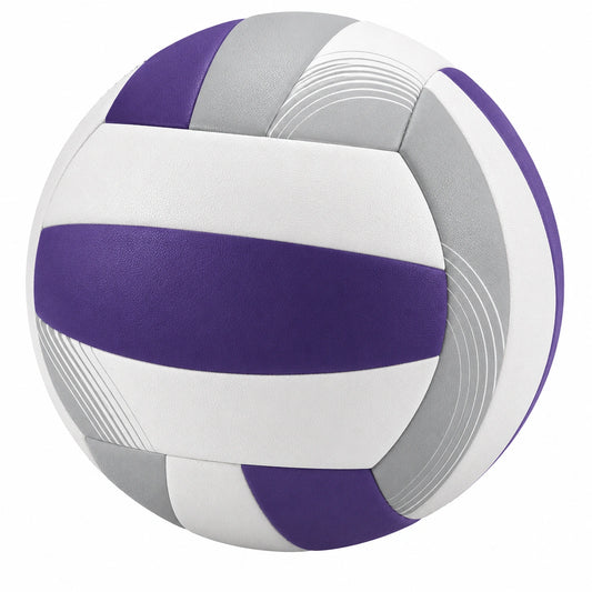 Balón de voleibol púrpura, gris y blanco para interiores y exteriores