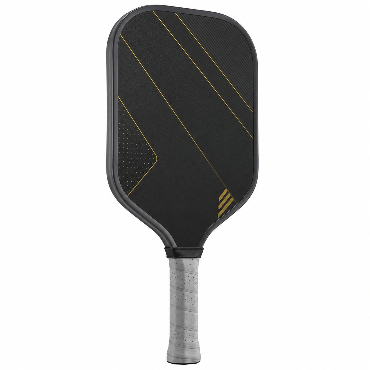 Paleta de Pickleball Negra con Detalles Dorados