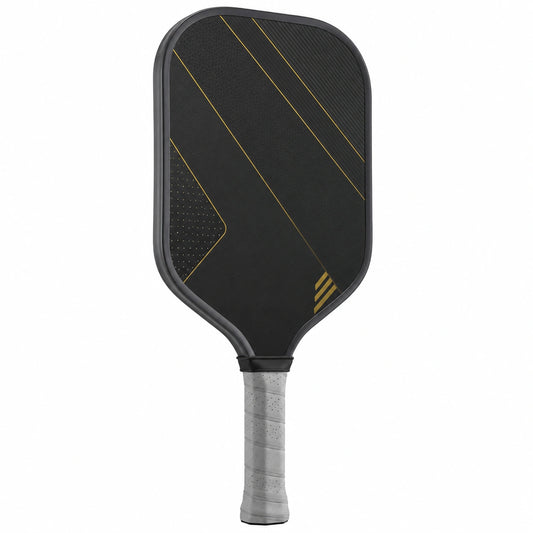 Paleta de Pickleball Negra con Detalles Dorados