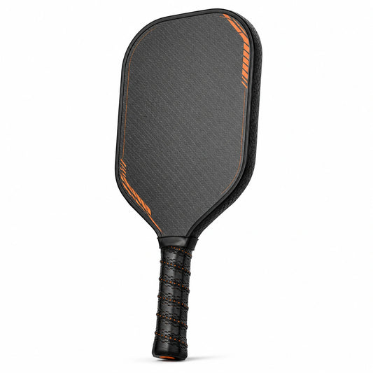Pala de Pickleball Negra y Naranja con Diseño Aerodinámico