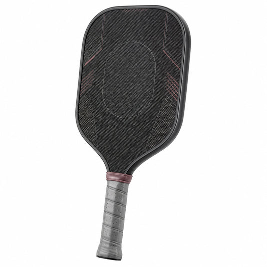 Pala de pickleball negra con diseño ergonómico y superficie antideslizante