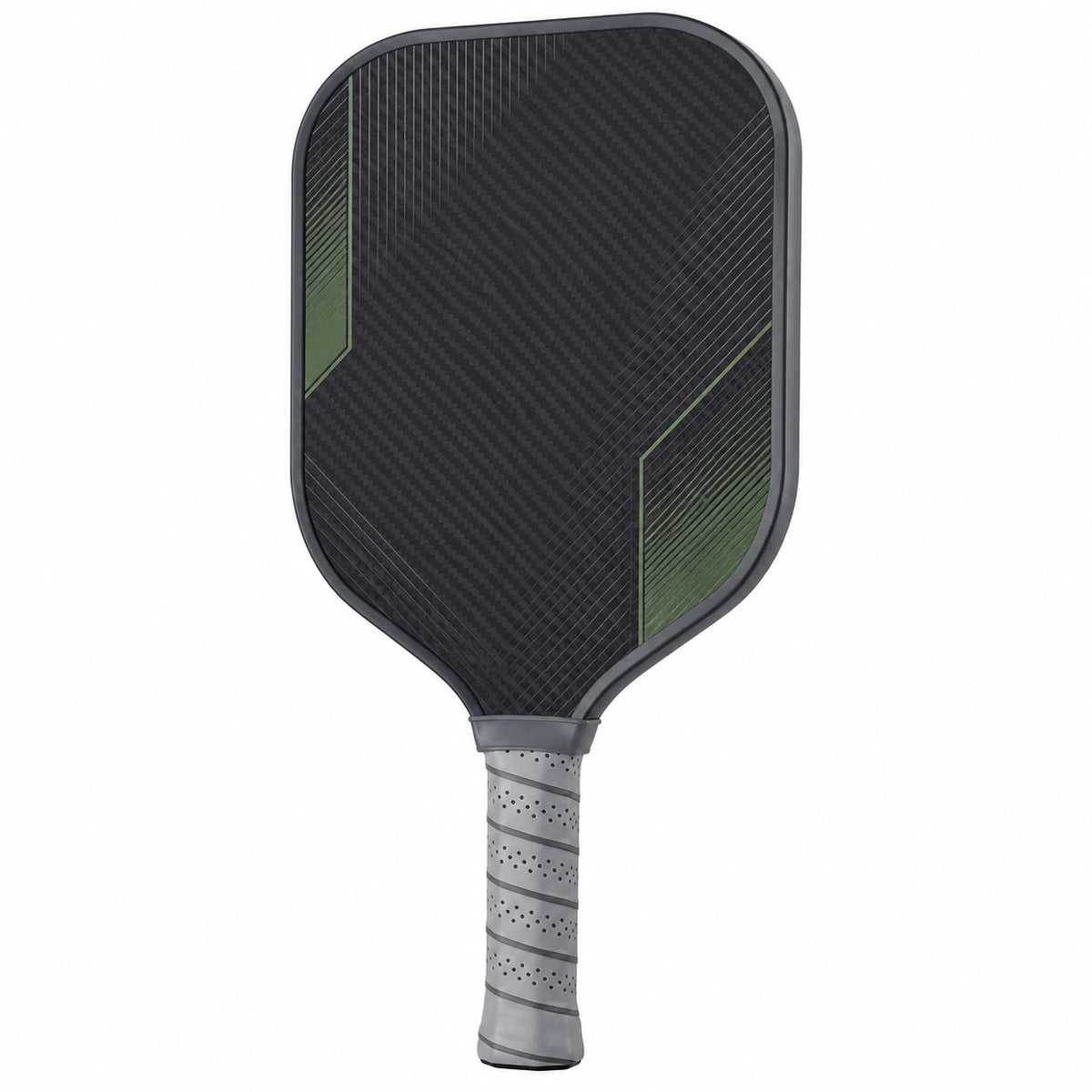 Pala de Pickleball Negra con Detalles Verdes y Mango Antideslizante