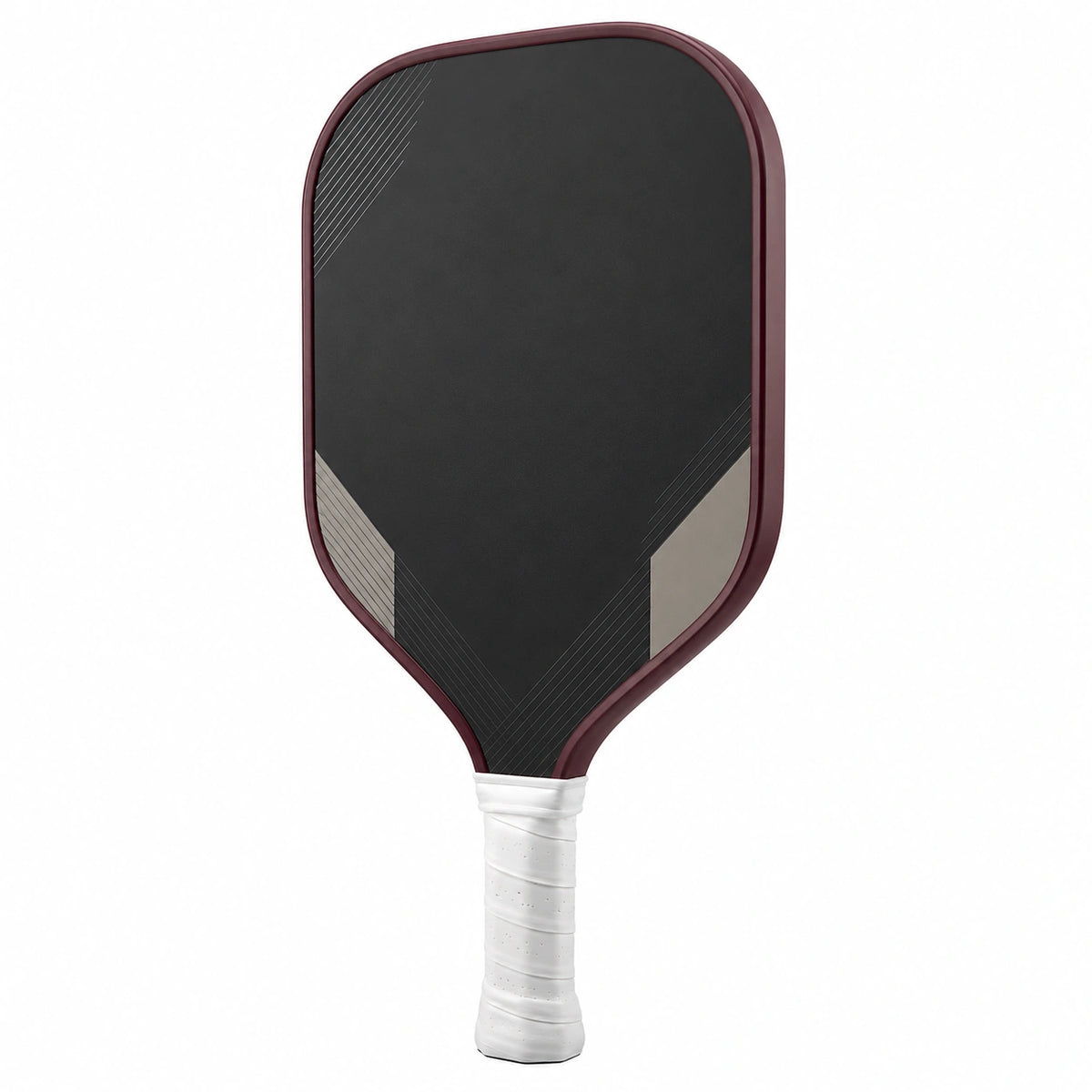 Pala de Pickleball Negra y Borgoña con Mango Ergonómico