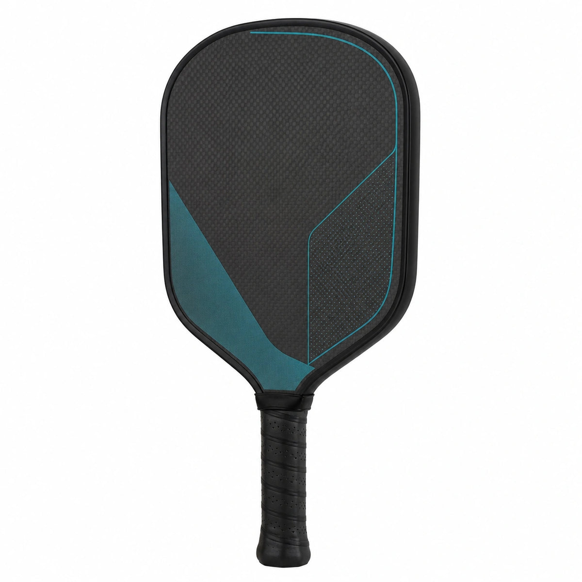 Pala de Pickleball Negra y Azul con Diseño Aerodinámico