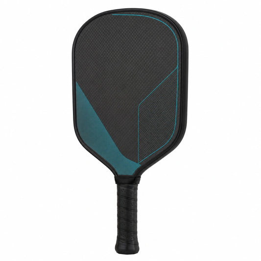 Pala de Pickleball Negra y Azul con Diseño Aerodinámico