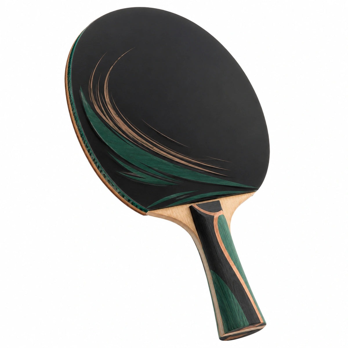 Raqueta de Tenis de Mesa Negro y Verde para Adultos con Control Óptimo