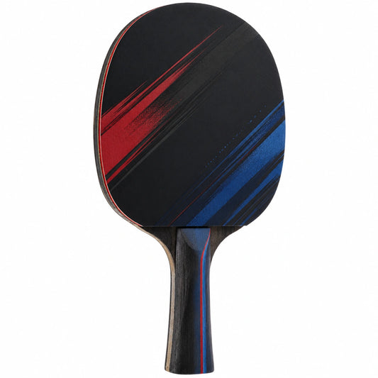 Pala de Ping Pong Rojo/Azul de Goma con Mango Ergonómico
