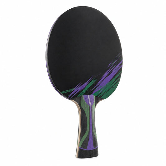 Raqueta de Tenis de Mesa Profesional 5 Capas Negro/Verde/Morado