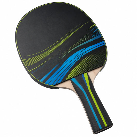 Raqueta de Tenis de Mesa Profesional Negra, Azul y Verde
