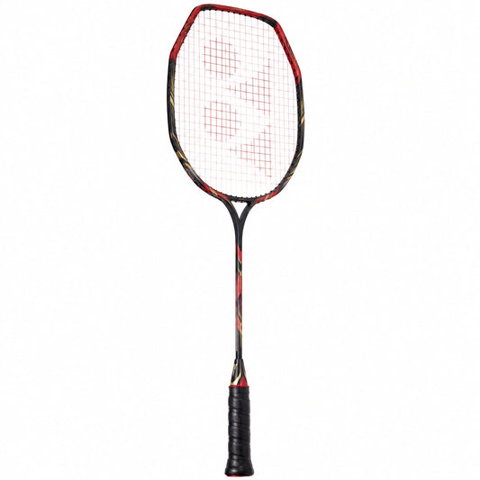 Raqueta de bádminton ligera para adultos, color rojo y negro
