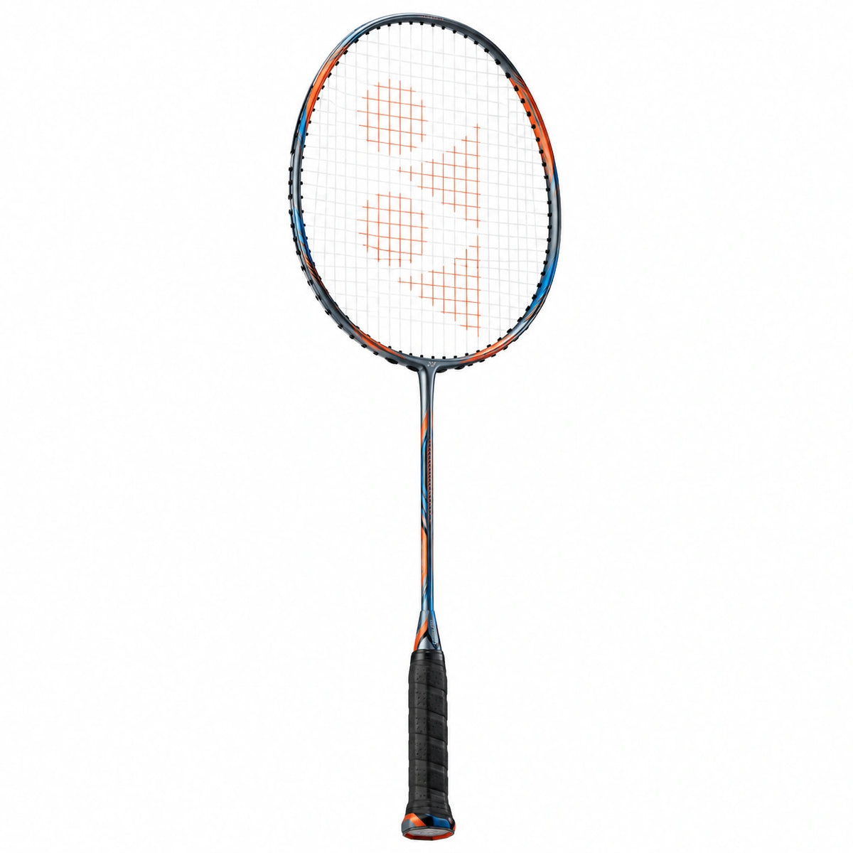 Raqueta de bádminton ligera azul y naranja para adultos