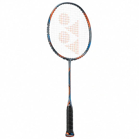 Raqueta de bádminton ligera azul y naranja para adultos
